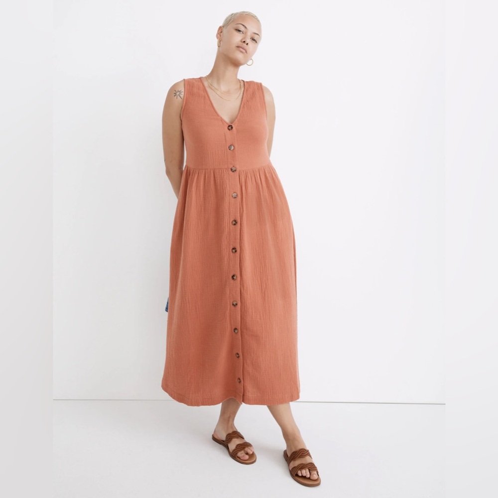 Madewell Cotton Gauze Sleeveless Dress - XXS